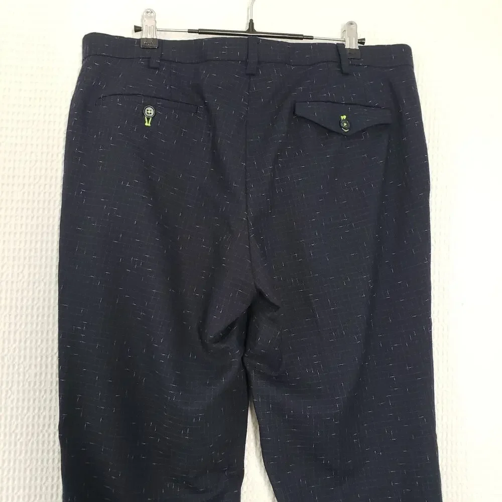 Twisted Tailor Pants Mens 34R Navy Nep Brenes Slim Fit Suit Trousers Dress Party - Picture 16 of 16
